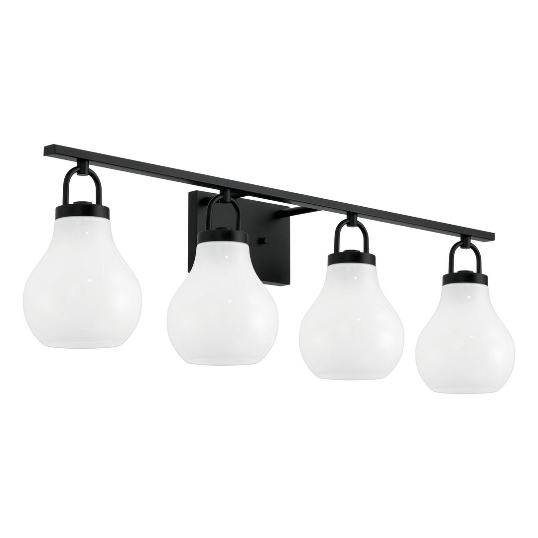 Mansfield Four Light Vanity in Matte Black Thesis Canada
