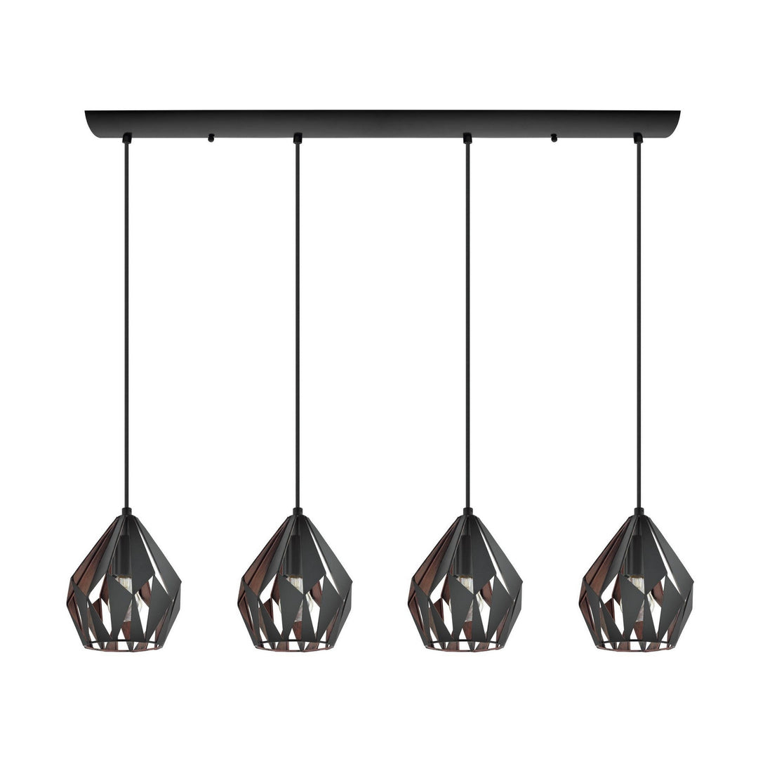 Eglo Canada - 202038A - Four Light Pendant - Carlton 3 - Black