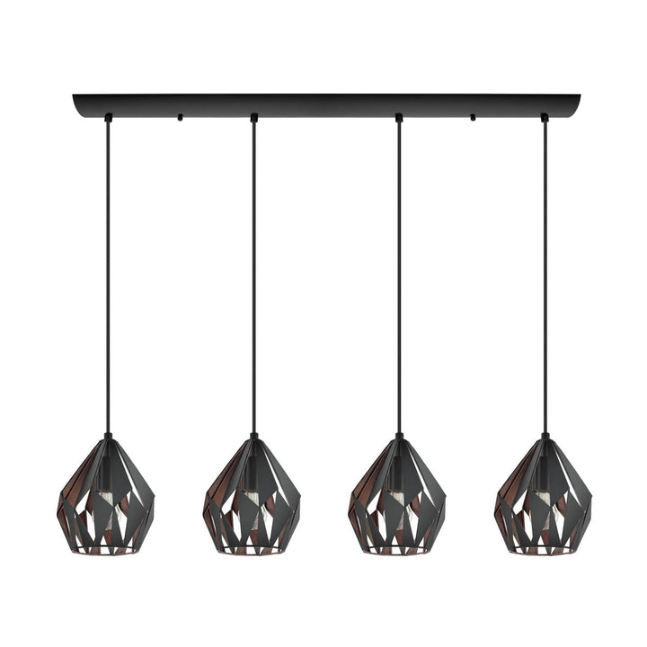 Eglo Canada - 202038A - Four Light Pendant - Carlton 3 - Black