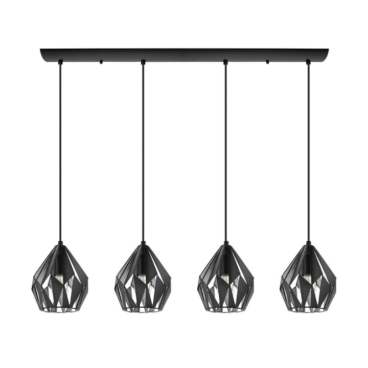 Eglo Canada - 202039A - Four Light Pendant - Carlton 3 - Black
