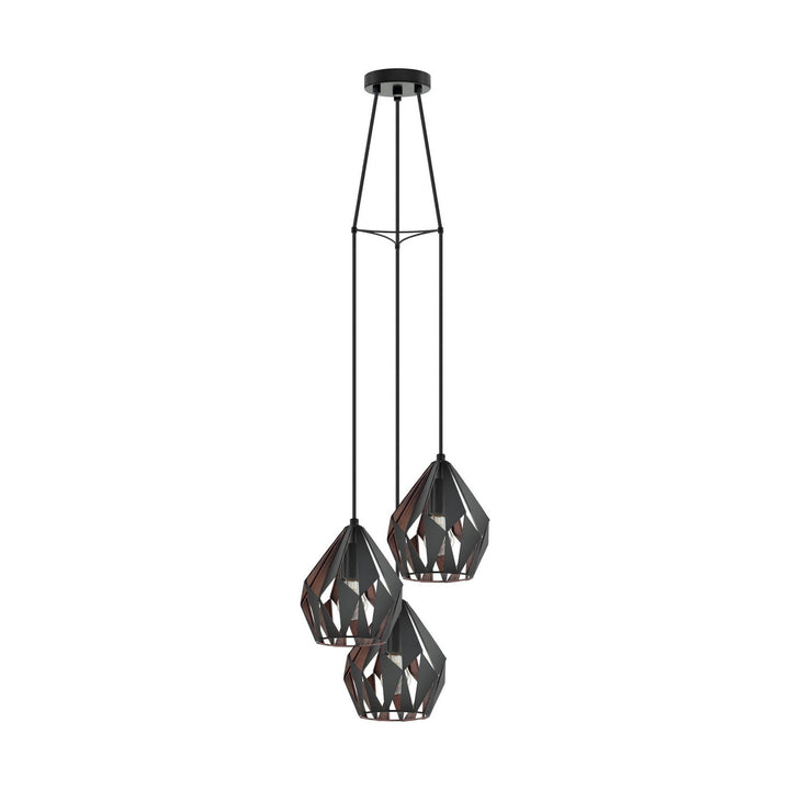 Eglo Canada - 202041A - Three Light Pendant - Carlton 3 - Black
