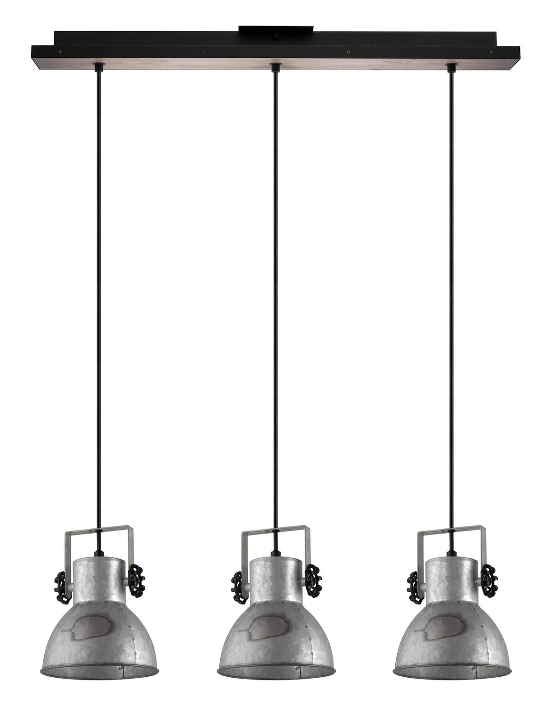 Eglo Canada - 203399A - Three Light Pendant - Barnstaple - Black & Bleached Wood