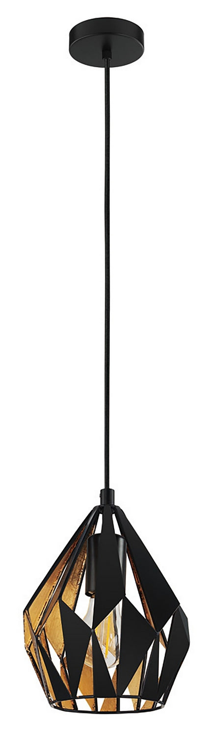 Eglo Canada - 204241A - One Light Pendant - Carlton 3 - Matte Black/Gold Leaf