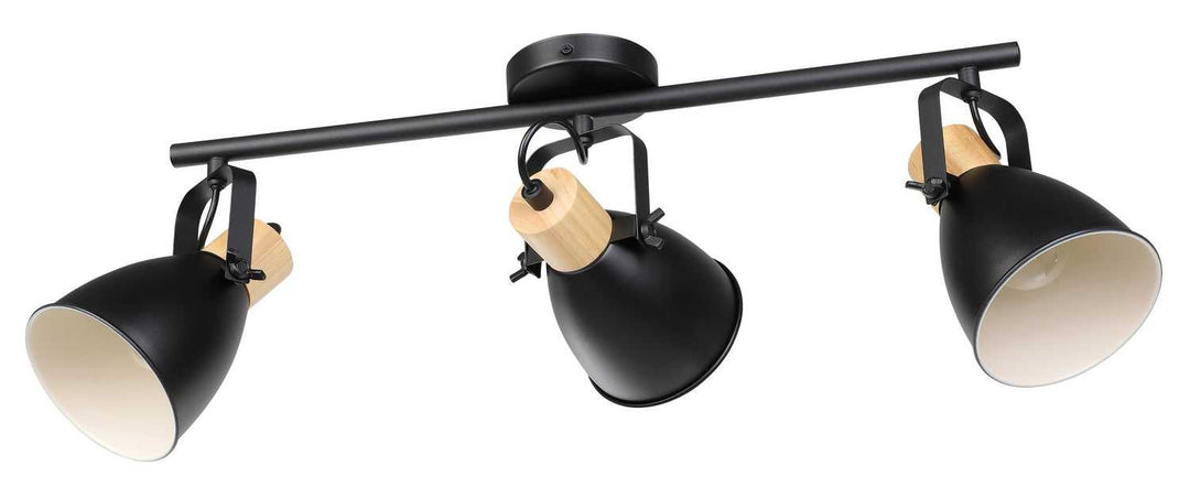 Coswarth Three Light Fixed Track Light in Black Eglo Canada