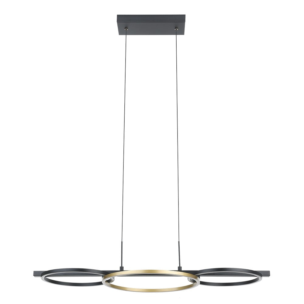 Boyal 2 LED Pendant in Structured Black And Gold Eglo Canada