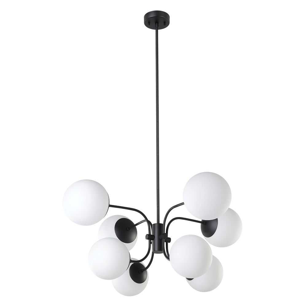 Moultrie Eight Light Pendant in Black Eglo Canada