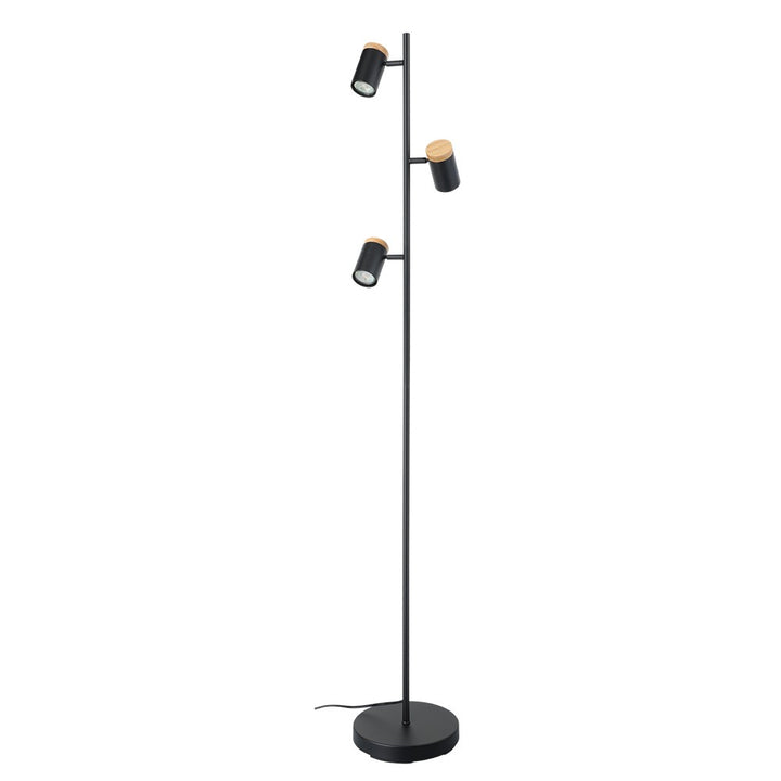 Eglo Canada - 205831A - LED Floor Lamp - Chatterton - Structured Black And Wood
