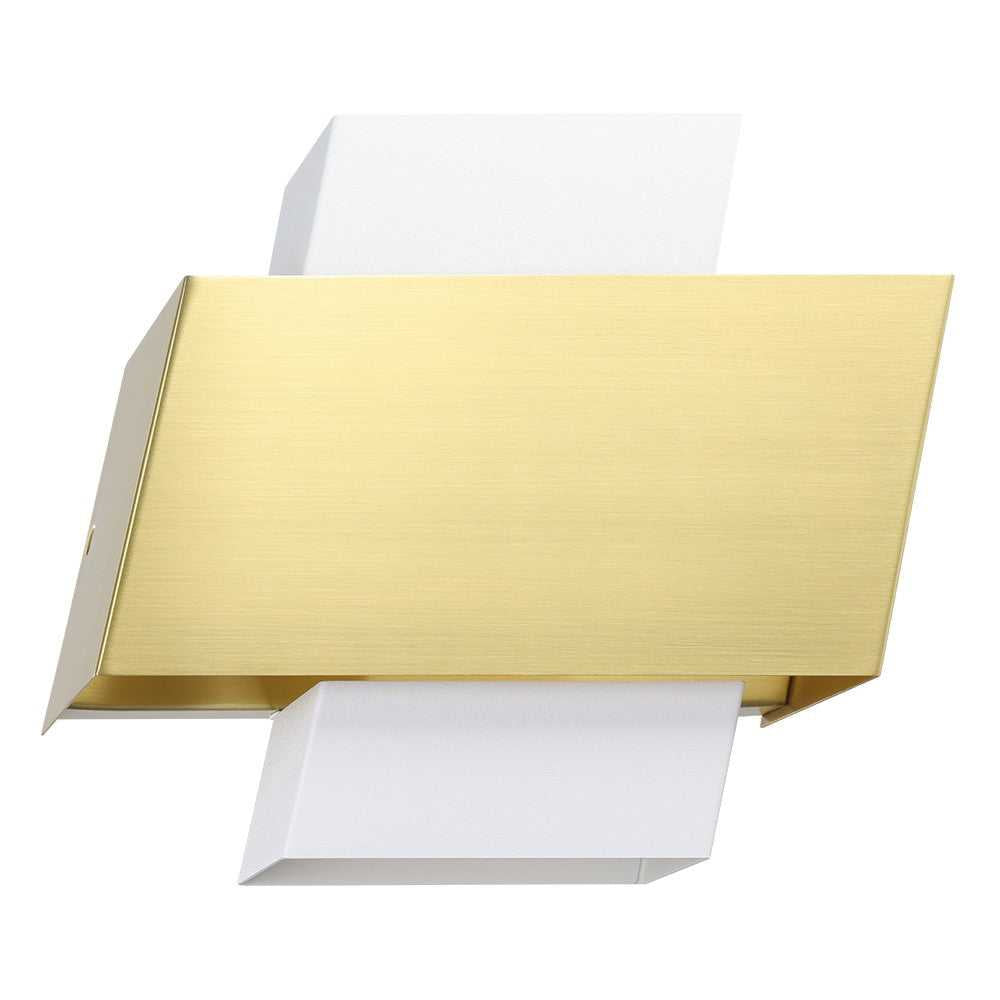 Timparossa One Light Wall Sconce in White And Brushed Brass Eglo Canada