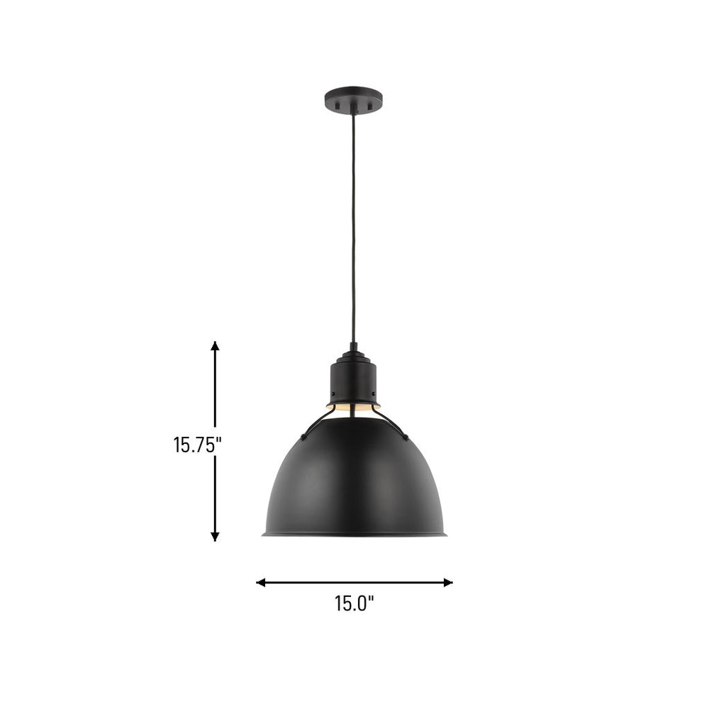Visual Comfort Studio Canada - 6680301-112 - One Light Pendant - Huey - Midnight Black