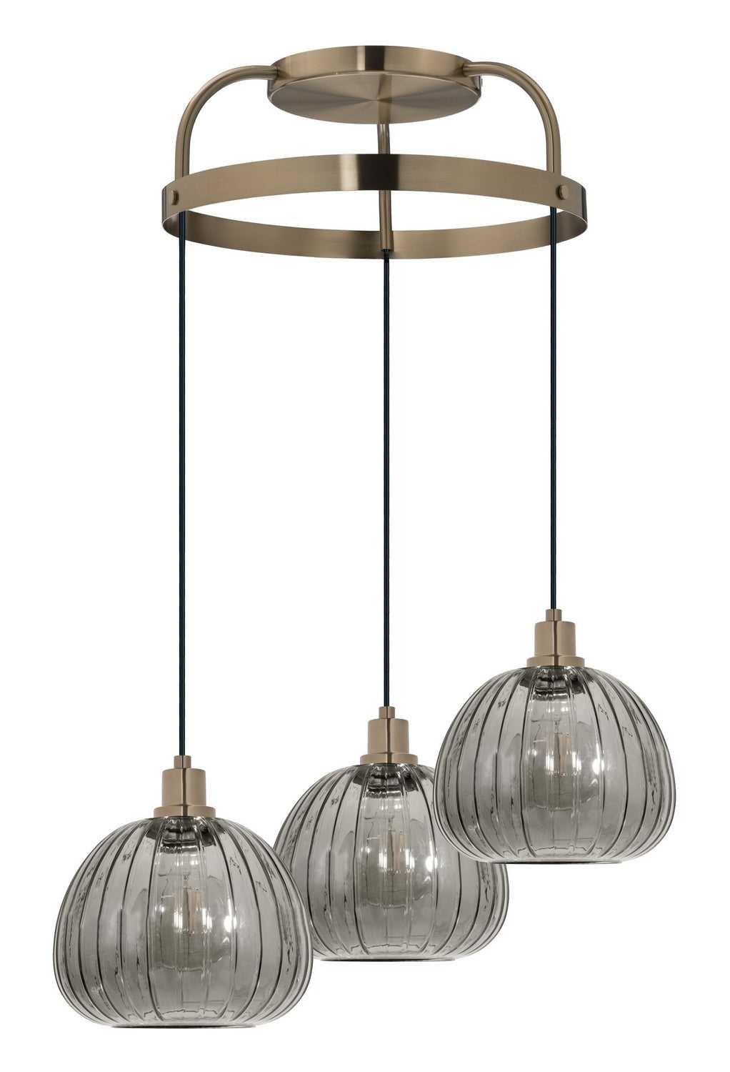 Ballelo Three Light Pendant in Brushed Gold Eglo Canada
