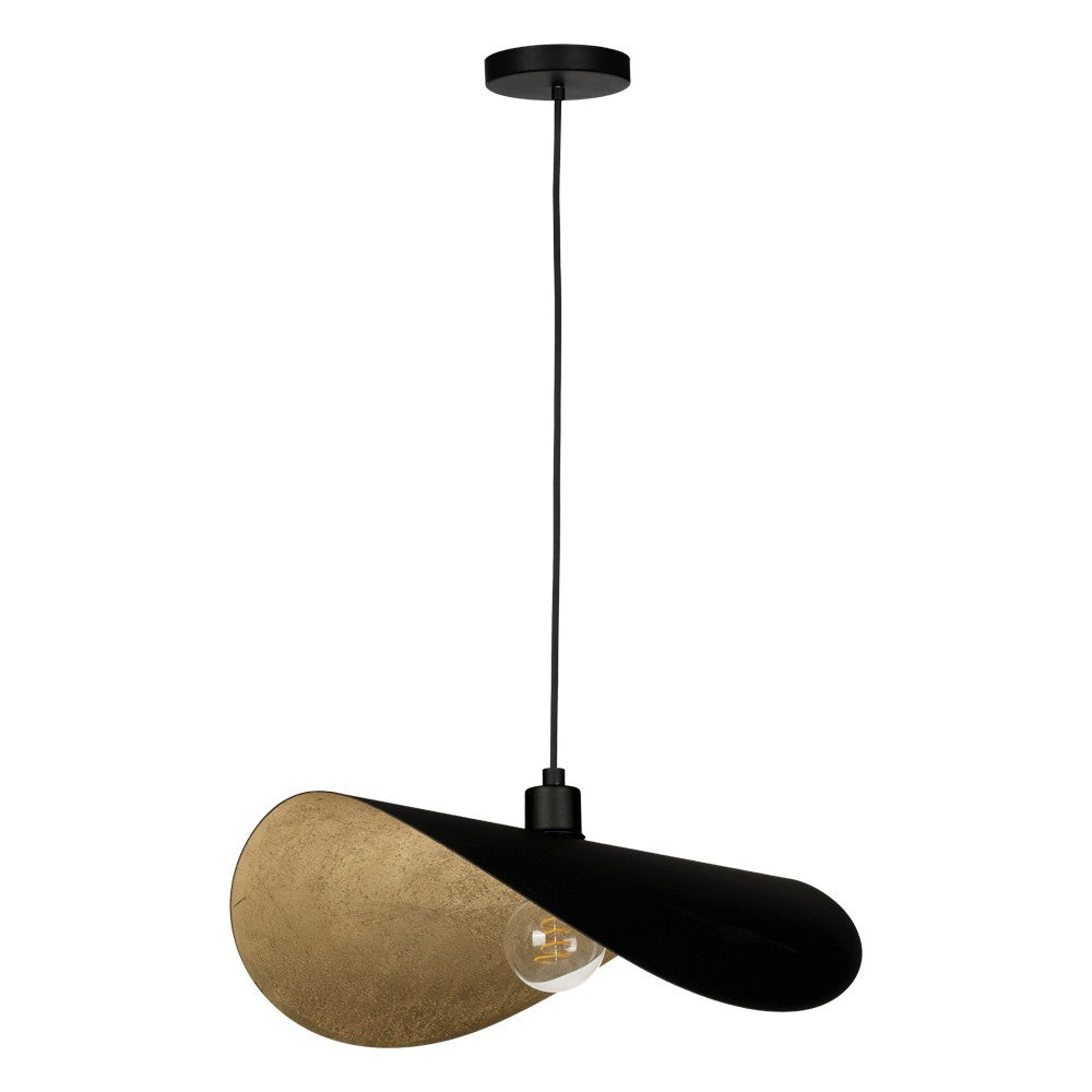 Eglo Canada - 206408A - One Light Pendant - Saceda - Black, Gold Leaf