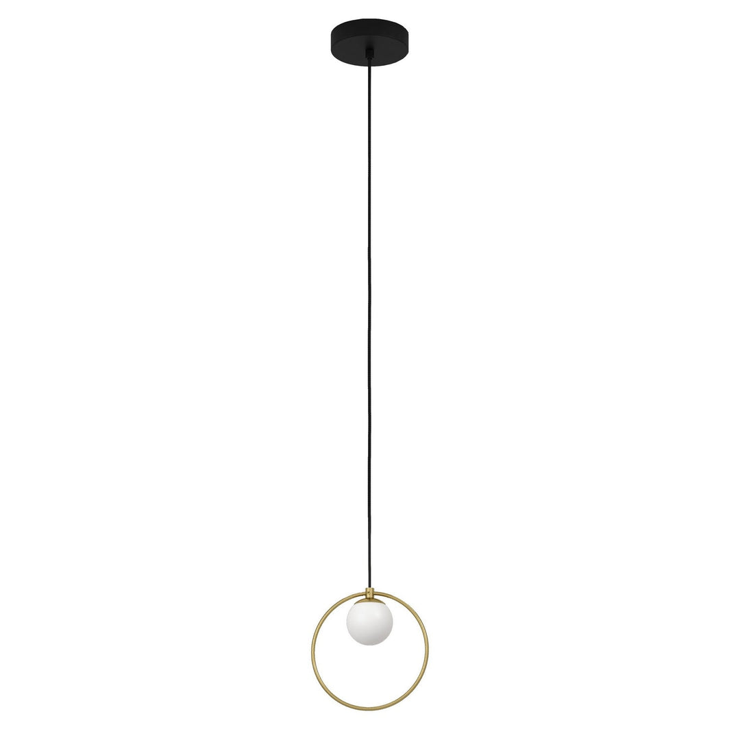 Portocolom LED Pendant in Black, Shiny Brass Eglo Canada