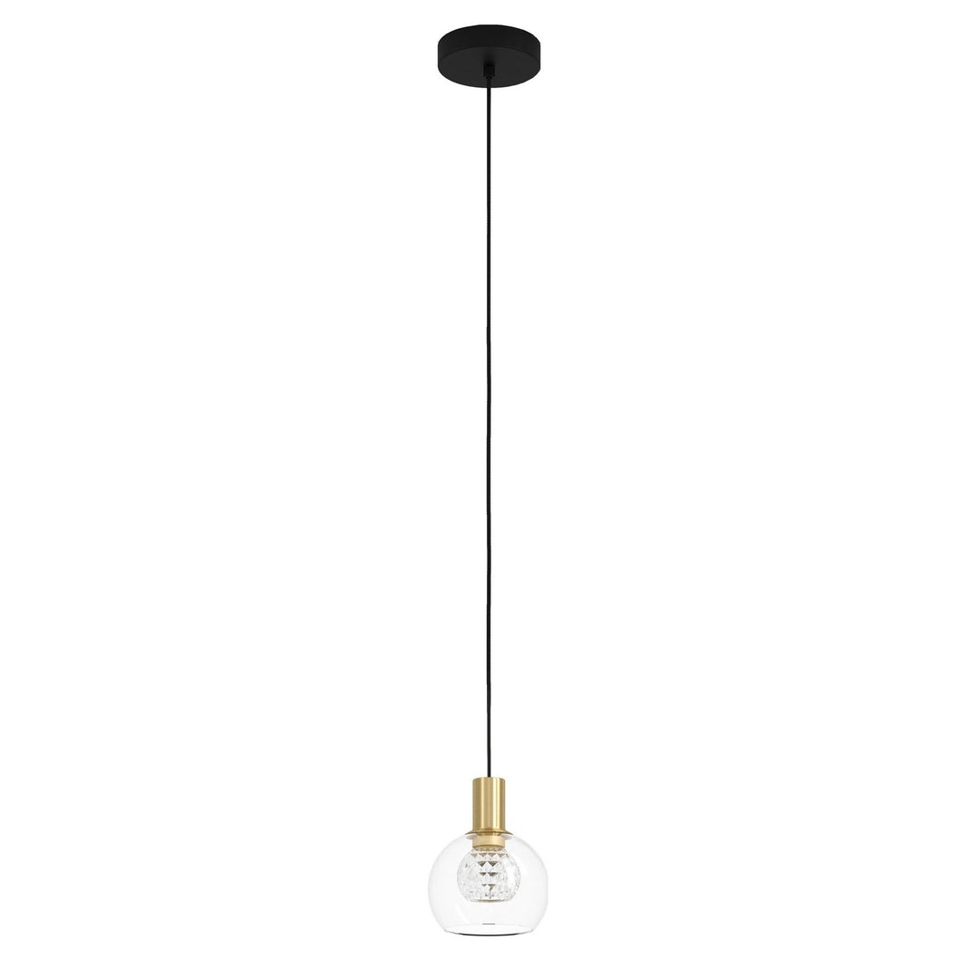 Terque LED Pendant in Black, Brushed Gold Eglo Canada