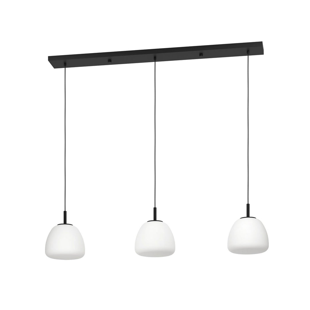 Balmes Three Light Linear Pendant in Black Eglo Canada