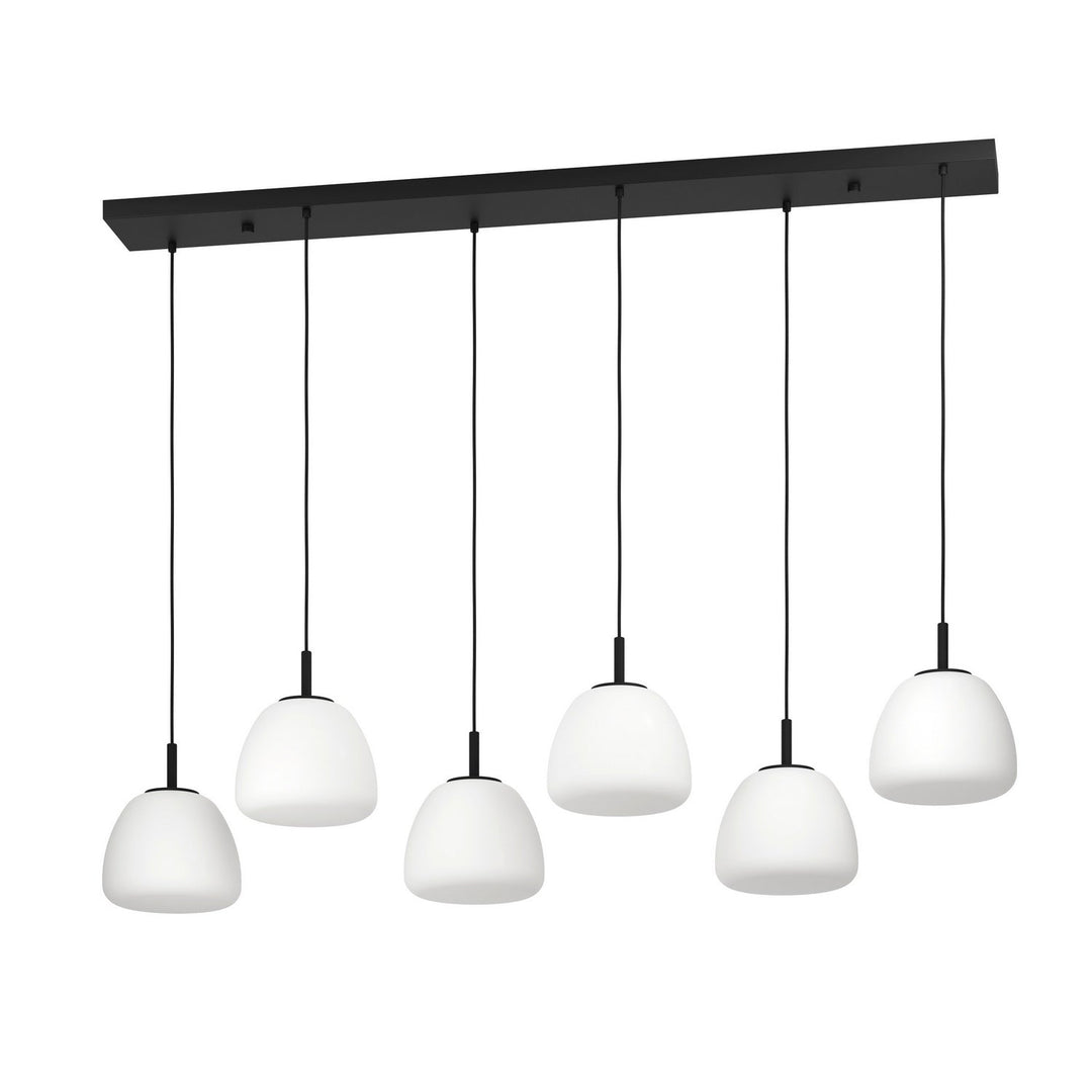 Balmes Six Light Linear Pendant in Black Eglo Canada