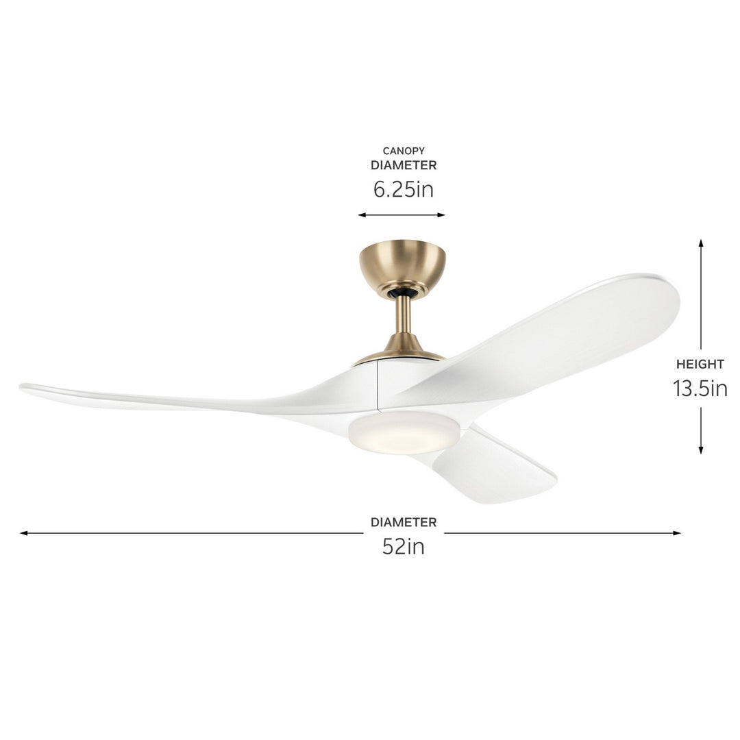 Kichler Canada - 310552CPZMWH - 52" Ceiling Fan - Mylo - Champagne Bronze