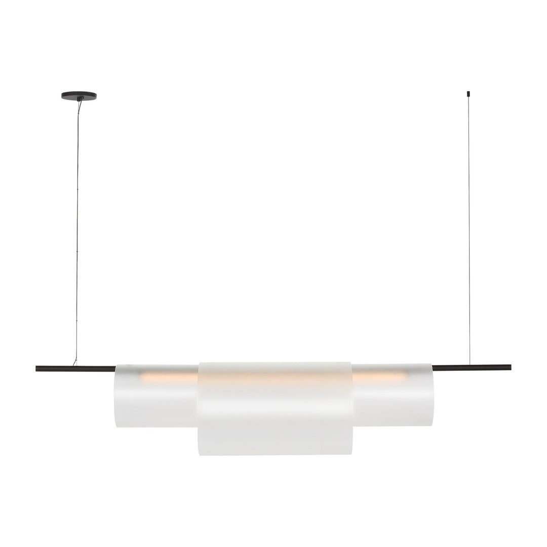 Trace LED Linear Chandelier in Nightshade Black Visual Comfort Modern