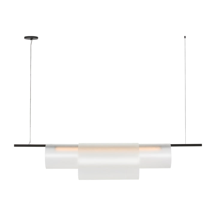 Trace LED Linear Chandelier in Nightshade Black Visual Comfort Modern