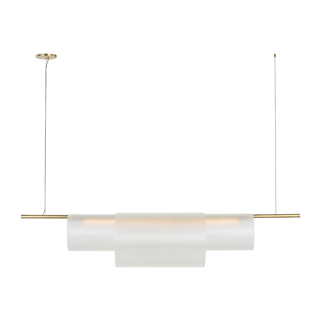 Trace LED Linear Chandelier in Hand-Rubbed Antique Brass Visual Comfort Modern