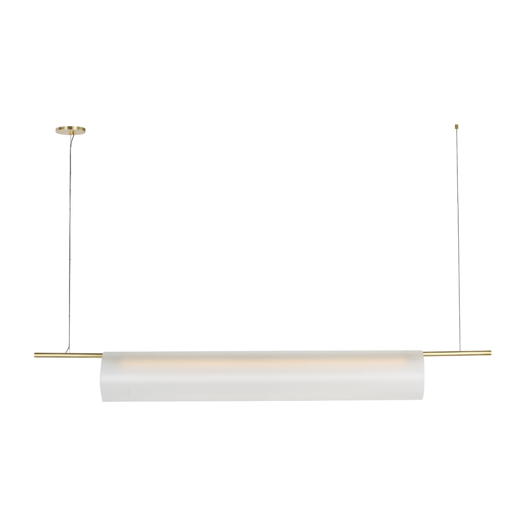 Trace LED Linear Chandelier in Hand-Rubbed Antique Brass Visual Comfort Modern