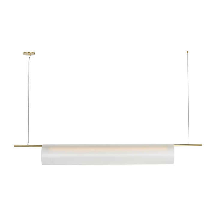 Trace LED Linear Chandelier in Hand-Rubbed Antique Brass Visual Comfort Modern