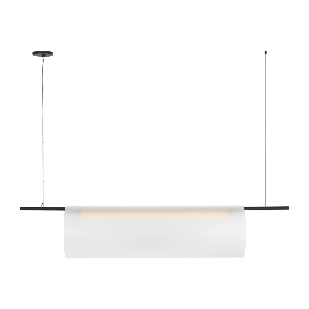 Trace LED Linear Chandelier in Nightshade Black Visual Comfort Modern