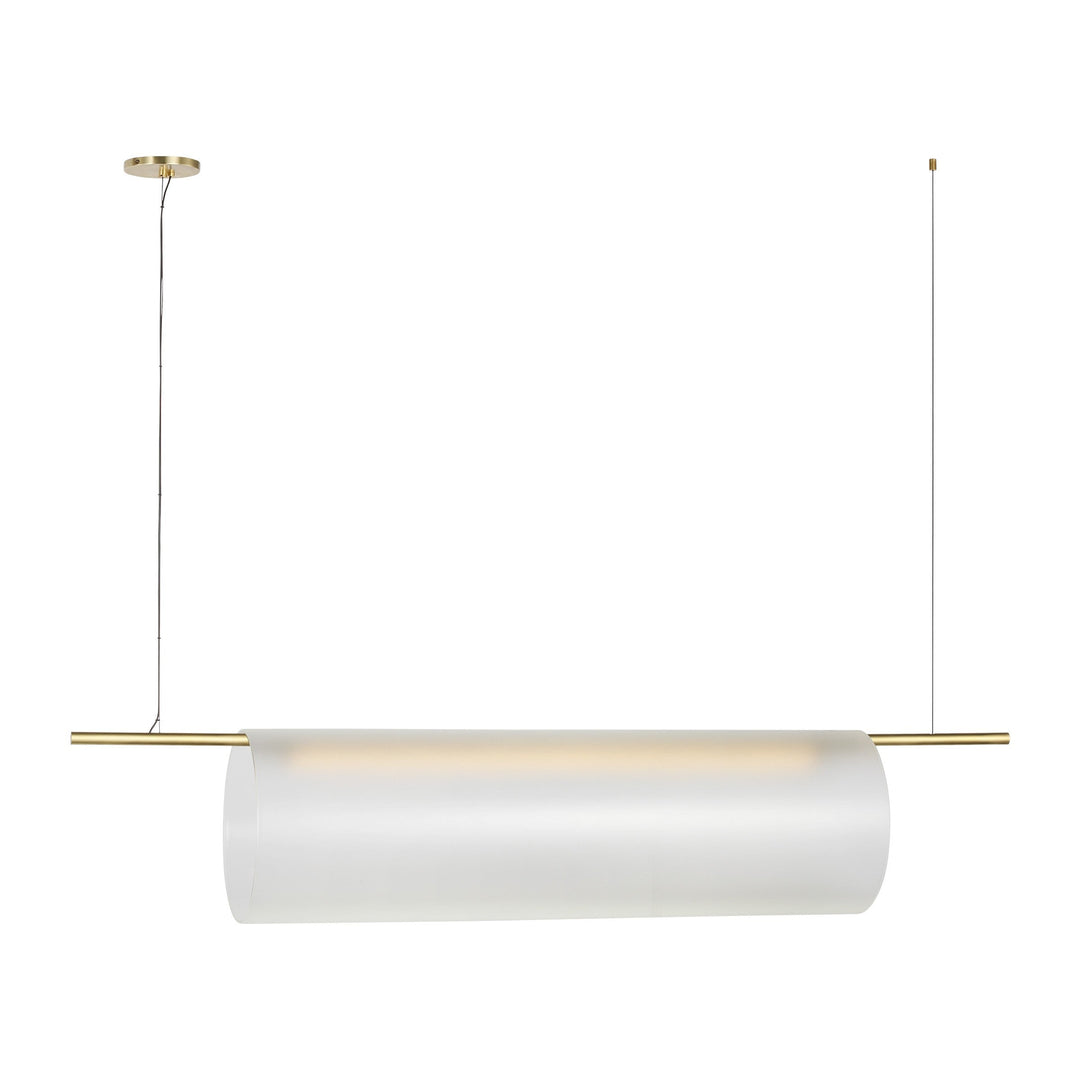 Trace LED Linear Chandelier in Hand-Rubbed Antique Brass Visual Comfort Modern