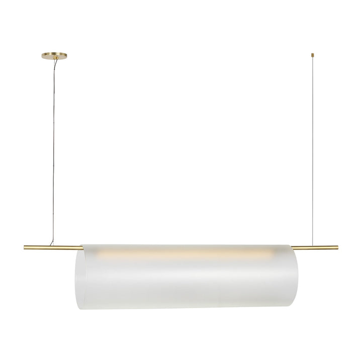 Trace LED Linear Chandelier in Hand-Rubbed Antique Brass Visual Comfort Modern