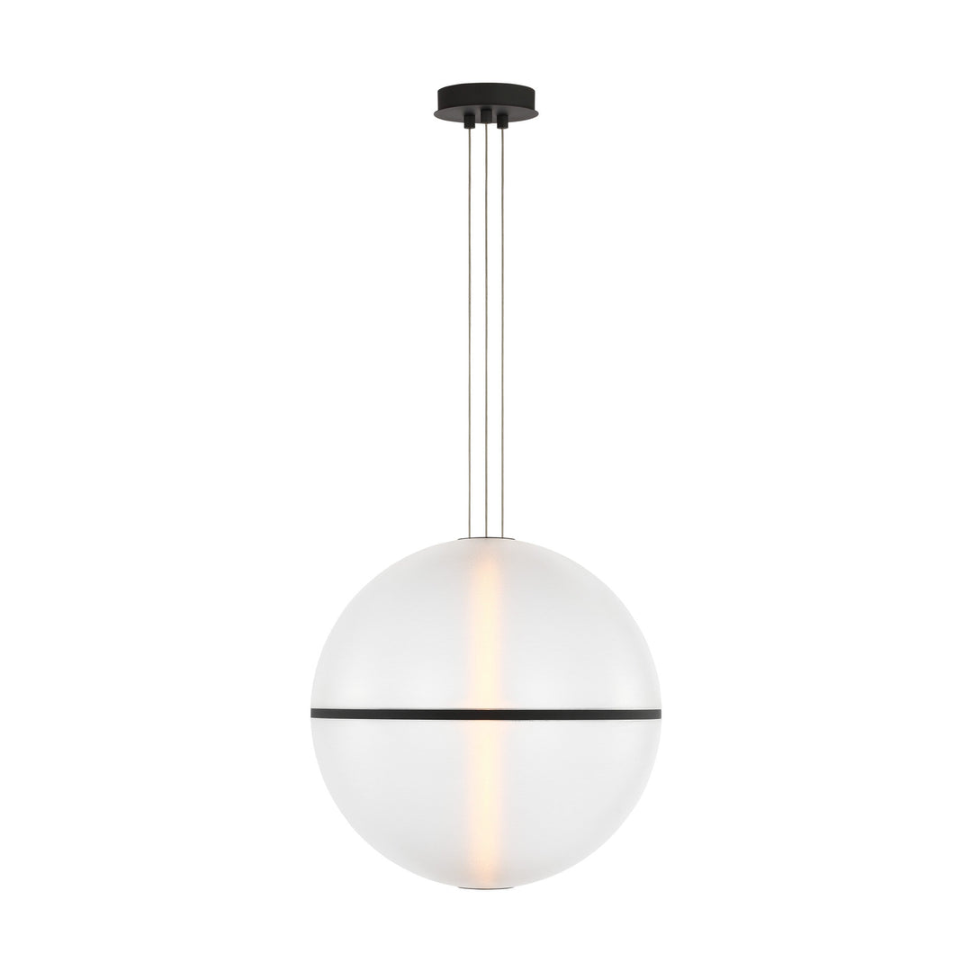 Bicono Round LED Pendant in Nightshade Black Visual Comfort Modern