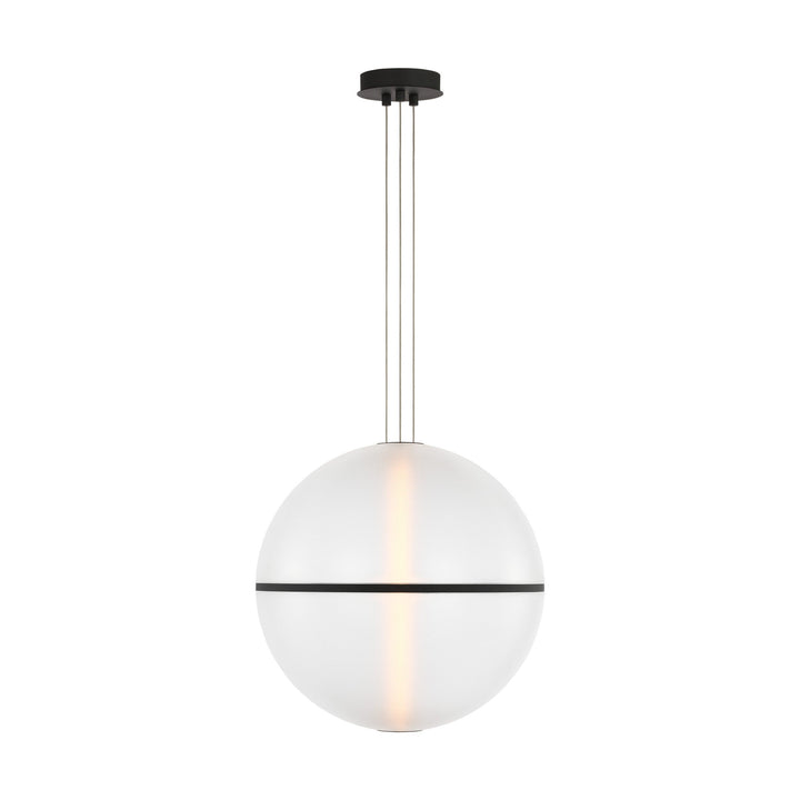 Bicono Round LED Pendant in Nightshade Black Visual Comfort Modern
