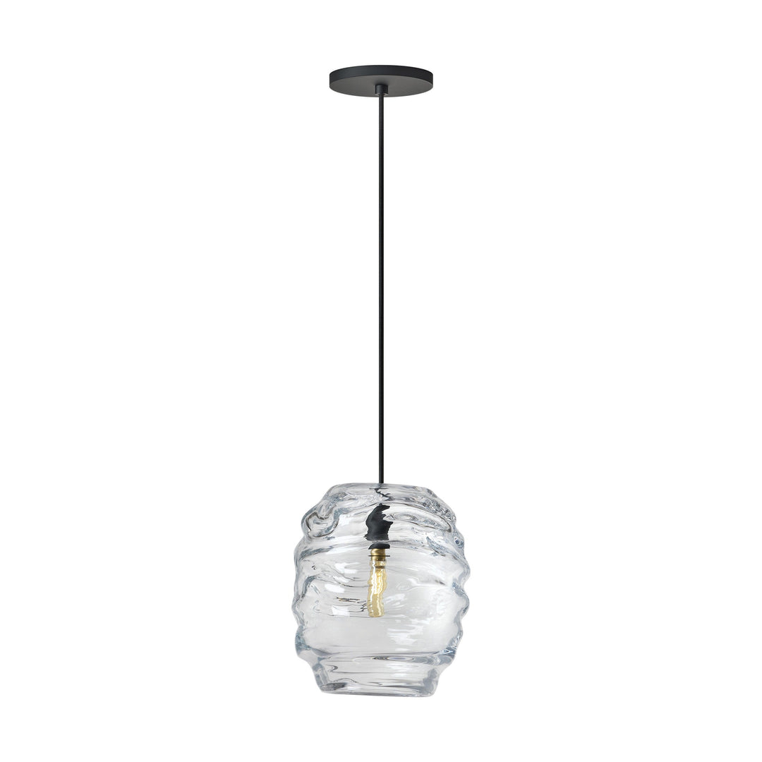 Audra One Light Pendant in Nightshade Black Visual Comfort Modern