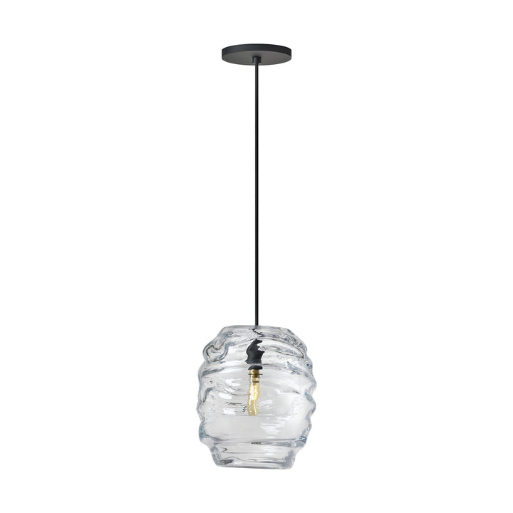 Audra One Light Pendant in Nightshade Black Visual Comfort Modern