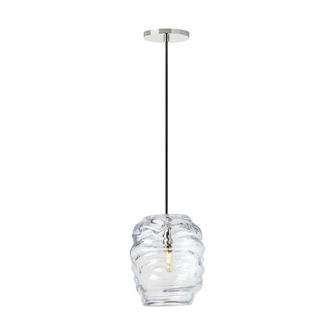 Audra One Light Pendant in Polished Nickel Visual Comfort Modern