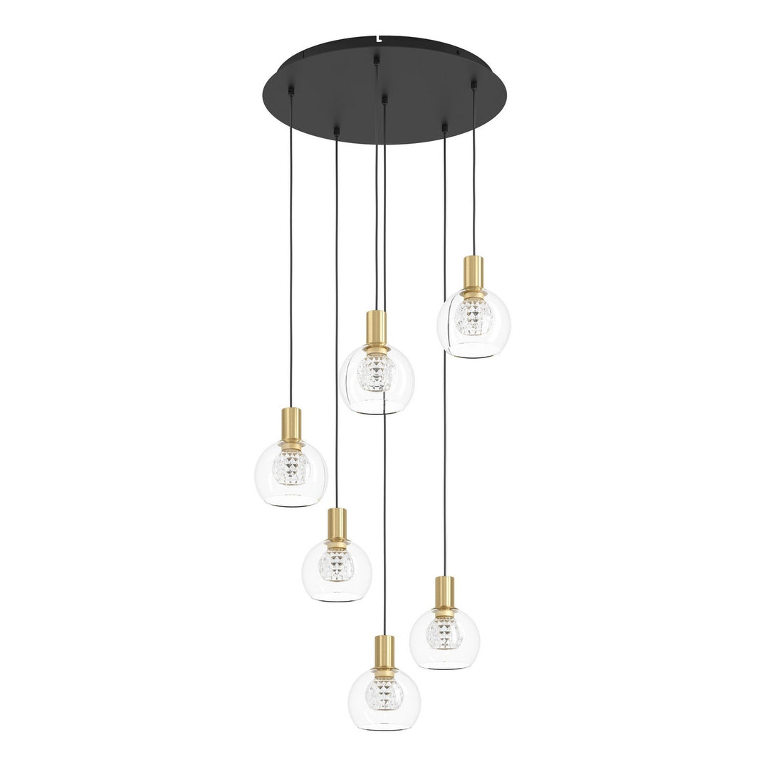 Terque LED Pendant in Black, Brushed Gold Eglo Canada