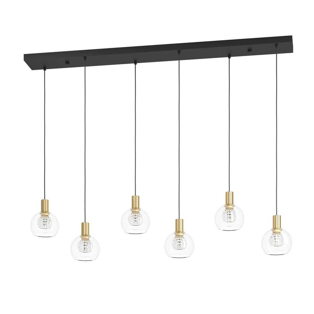 Terque LED Linear Pendant in Black, Brushed Gold Eglo Canada