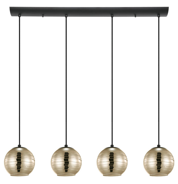 Eglo Canada - 39686A - Four Light Pendant - Lemorieta - Black
