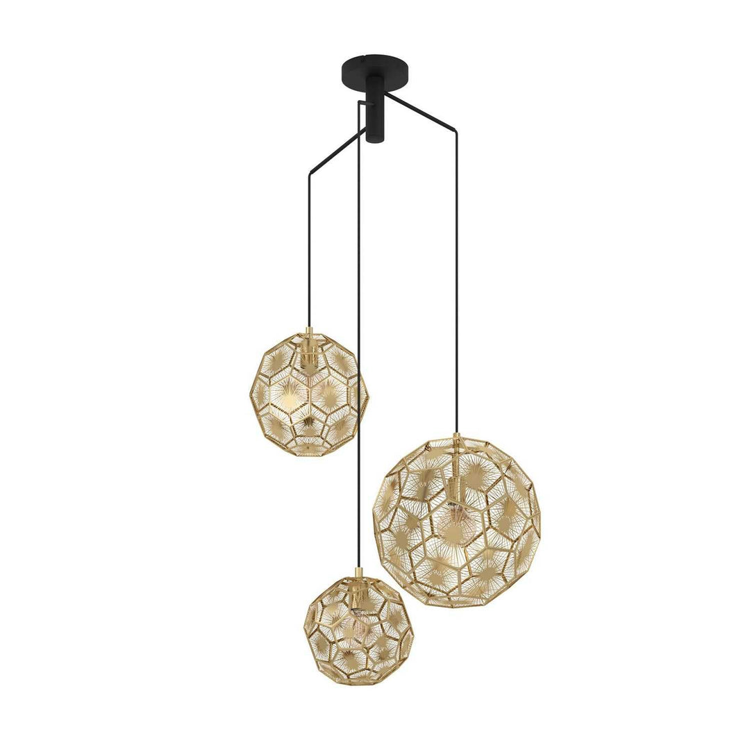 Skoura Three Light Pendant in Black Eglo Canada