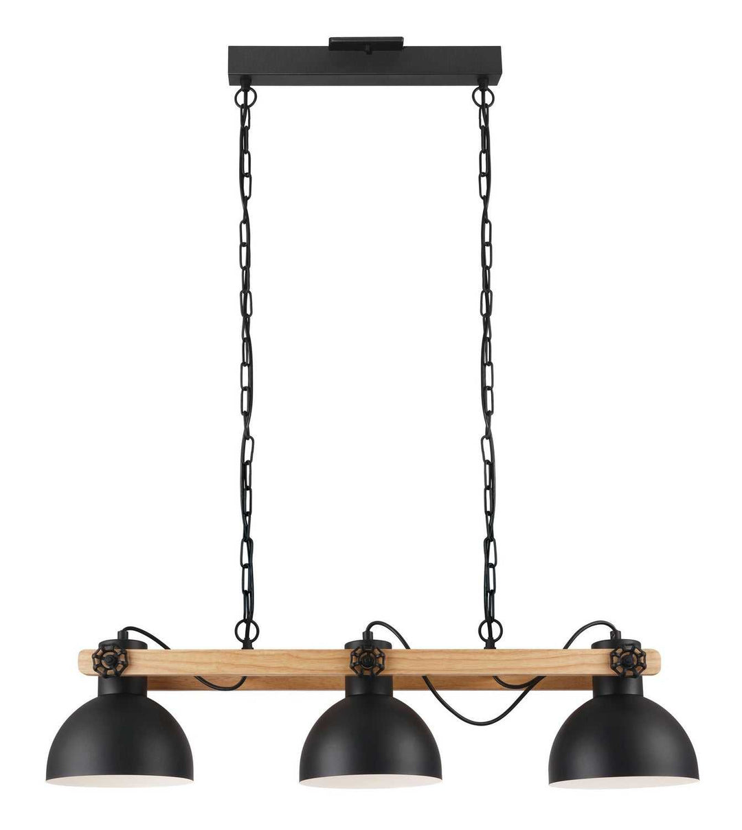 Lubenham Three Light Linear Pendant in Black Eglo Canada