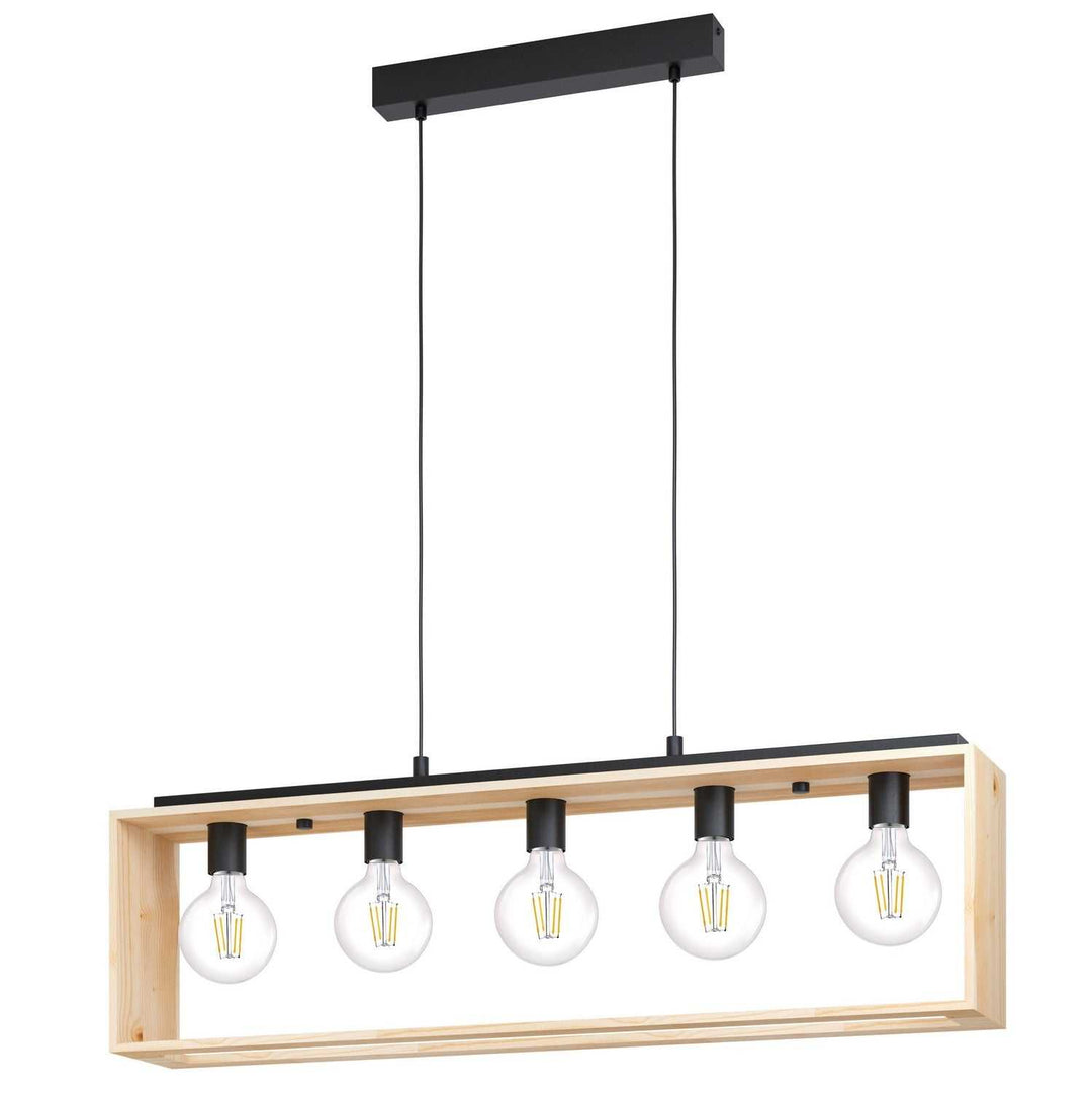 Famborough Five Light Linear Pendant in Black Eglo Canada