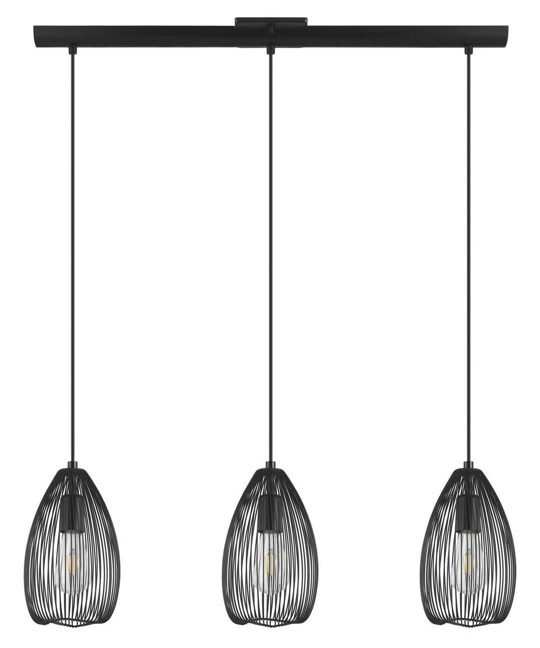 Clevedon Three Light Linear Pendant in Black Eglo Canada