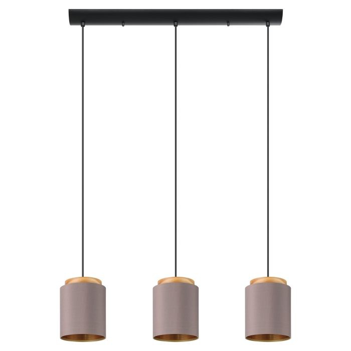 Albariza Three Light Linear Pendant in Black Eglo Canada
