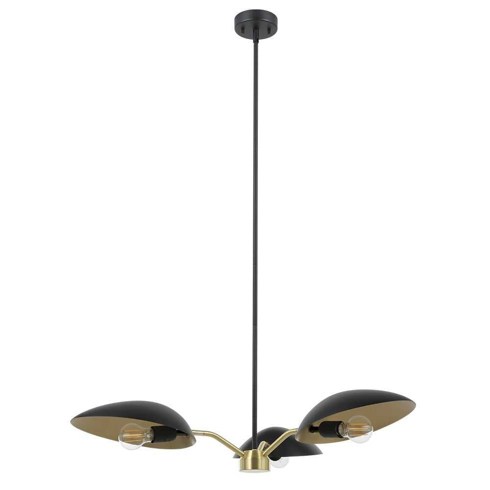 Lindmoor Three Light Chandelier in Black Eglo Canada