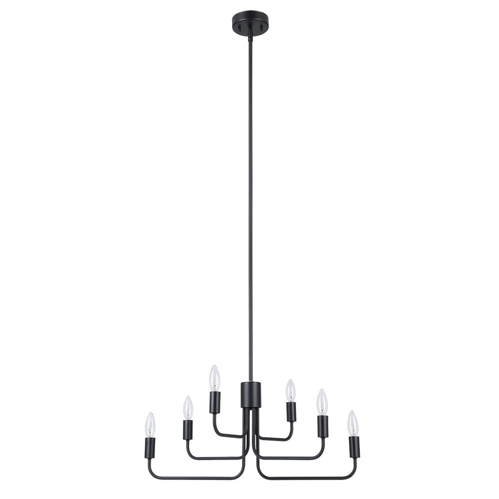 Portofino Six Light Chandelier in Black Eglo Canada