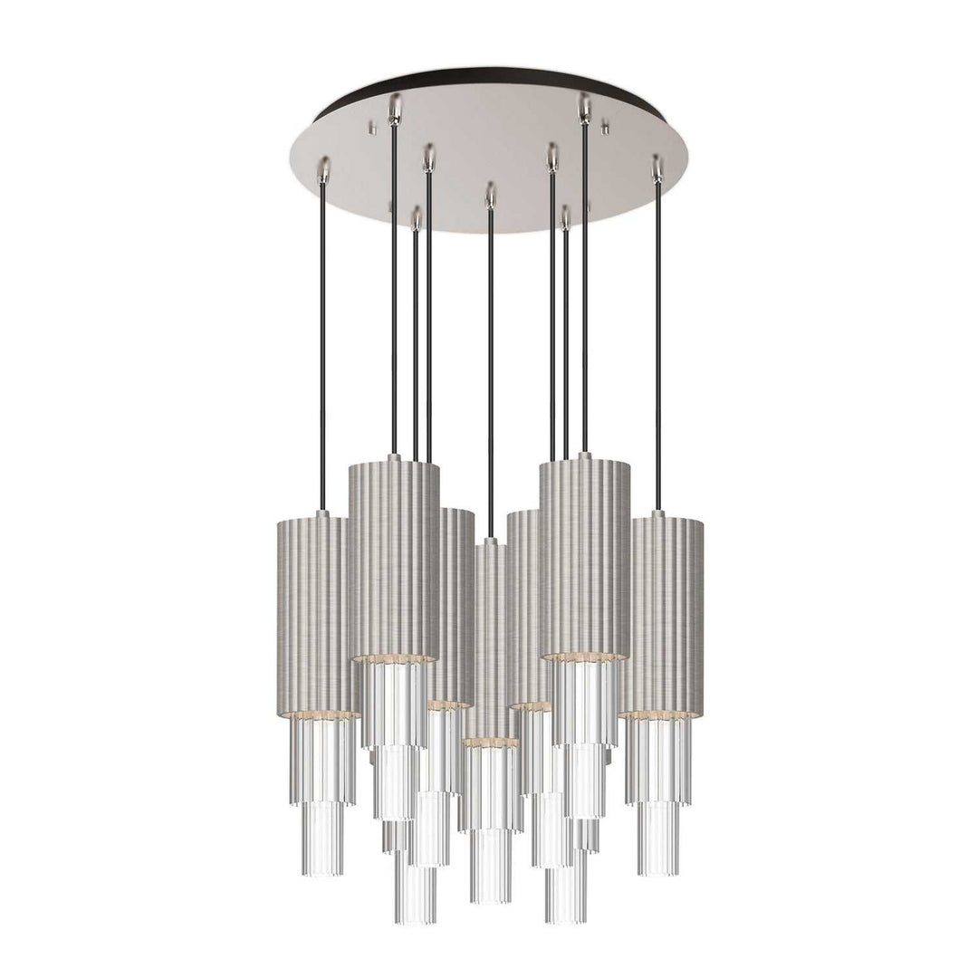 Alora Canada - MP502204BNCR-09 - LED Pendant - Bordeaux - Brushed Nickel/Clear Ribbed Glass