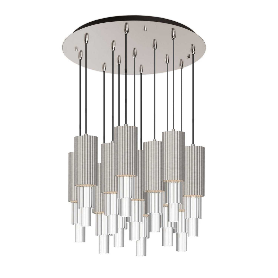 Alora Canada - MP502204BNCR-13 - LED Pendant - Bordeaux - Brushed Nickel/Clear Ribbed Glass