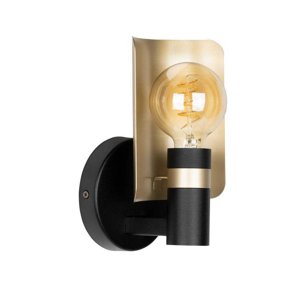Hayes One Light Wall Sconce in Black And Gold Eglo Canada