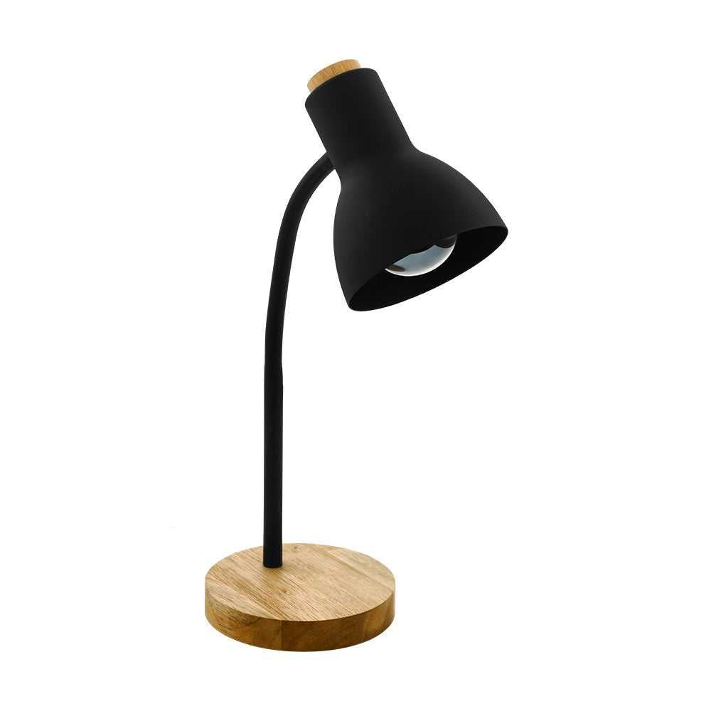 Verdal One Light Table Lamp in Black, Wood Eglo Canada
