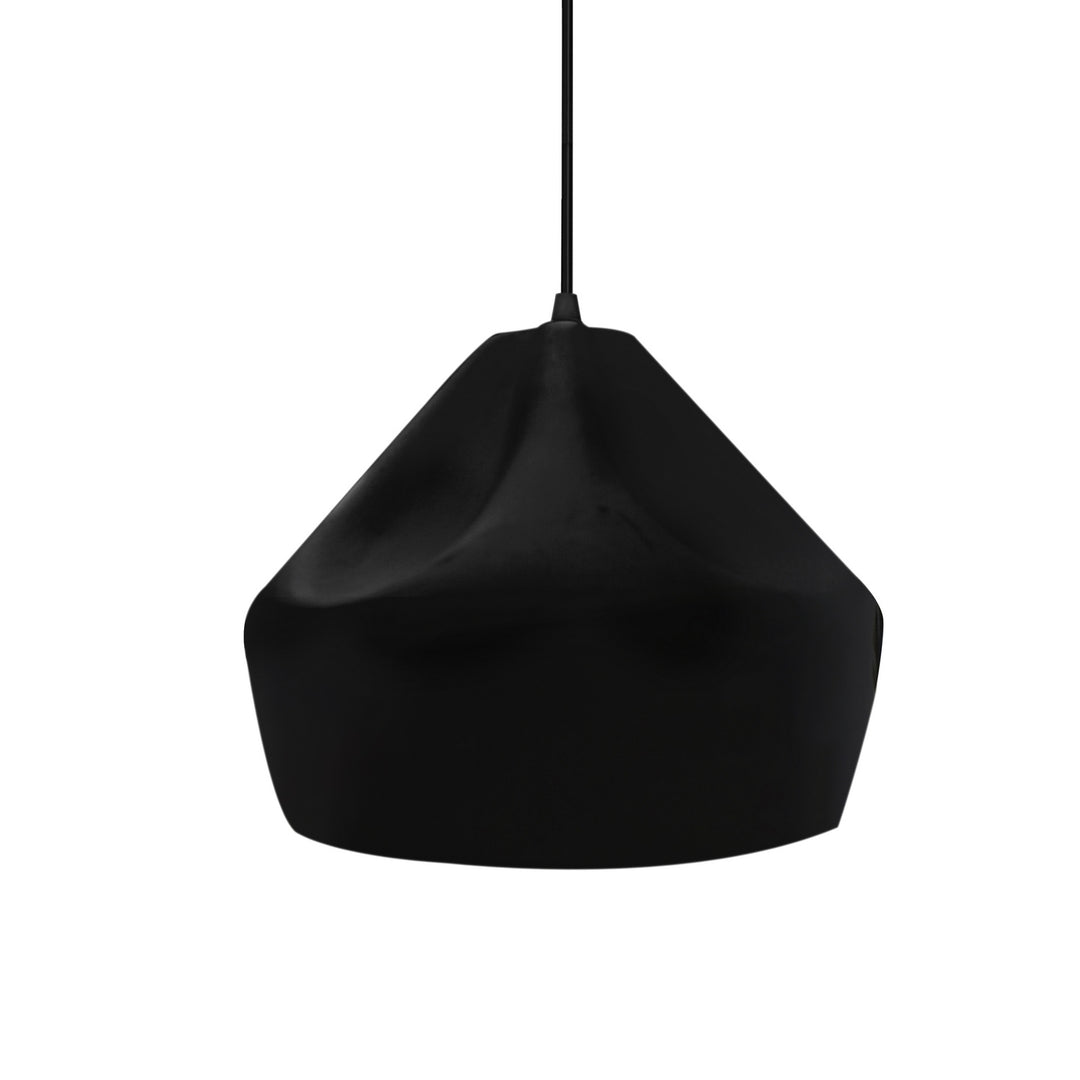 Justice Designs - CER-6590-BKMT-MBLK-BKCD - One Light Pendant - Radiance Collection - Matte Black