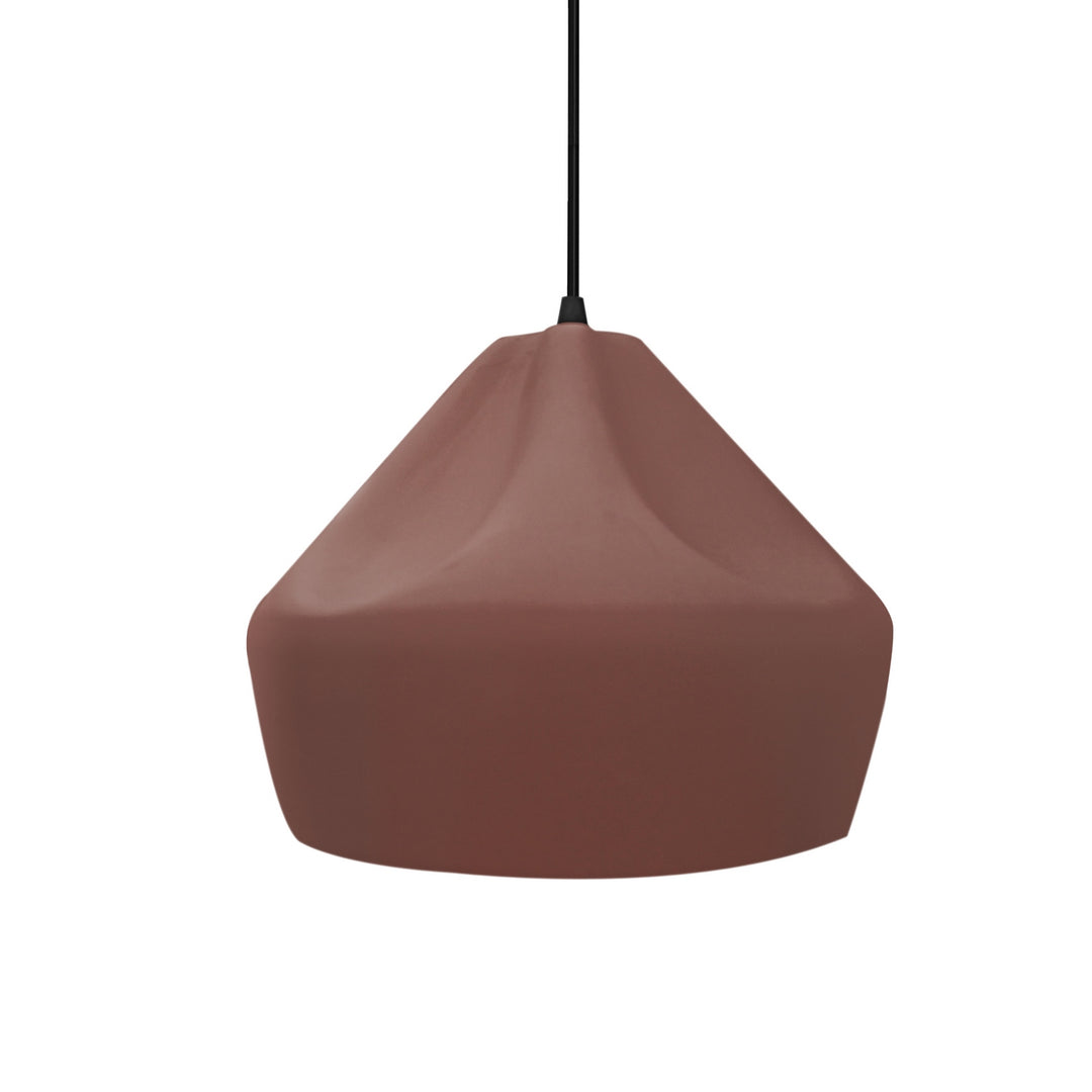 Justice Designs - CER-6590-CLAY-MBLK-BKCD - One Light Pendant - Radiance Collection - Matte Black