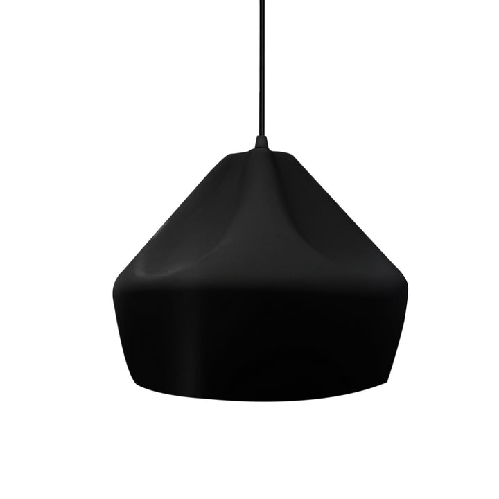 Justice Designs - CER-6590-CRB-MBLK-BKCD - One Light Pendant - Radiance Collection - Matte Black